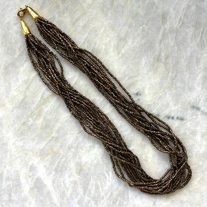 Dark Bronze Seed Beaded Necklace